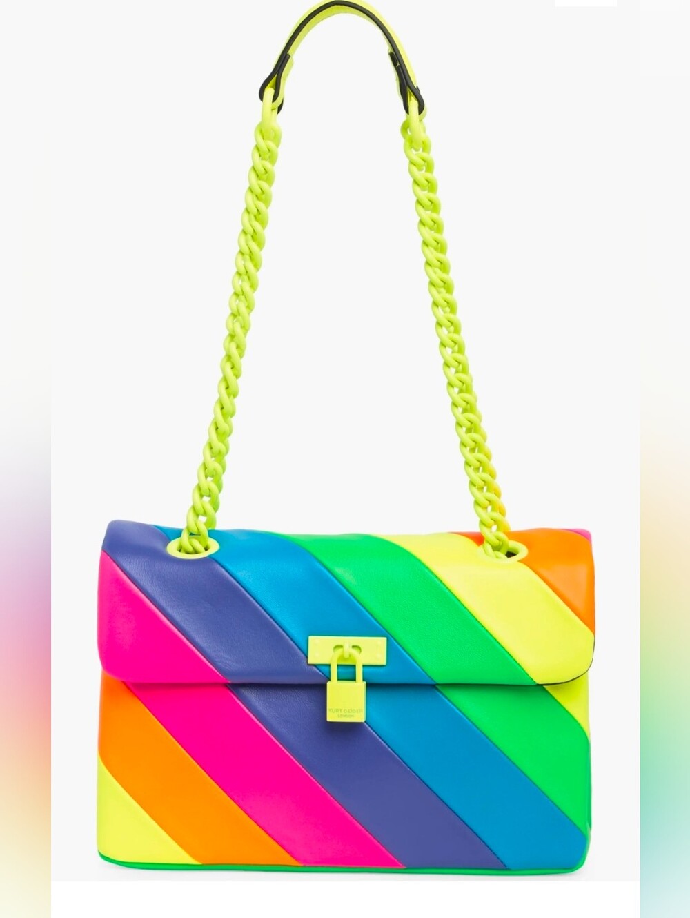 Kurt Geiger Rainbow Purse New with Tags Brixton Lock Leather Convertible Bag
